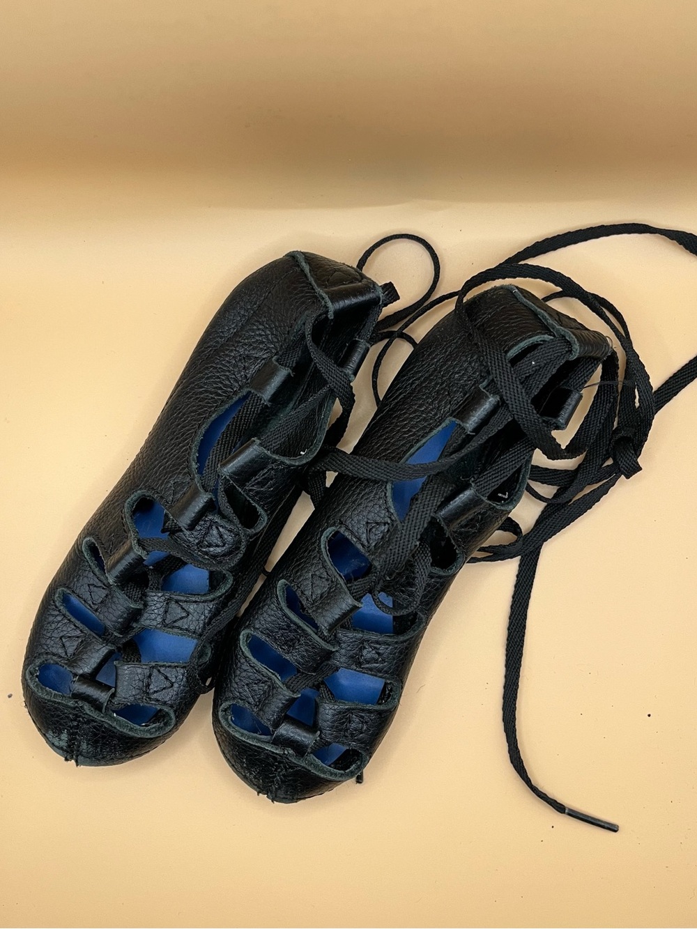 Soft Black Lace-Up Dance Flats (typical Irish Dance Soft Shoe) Size 11.5 girls